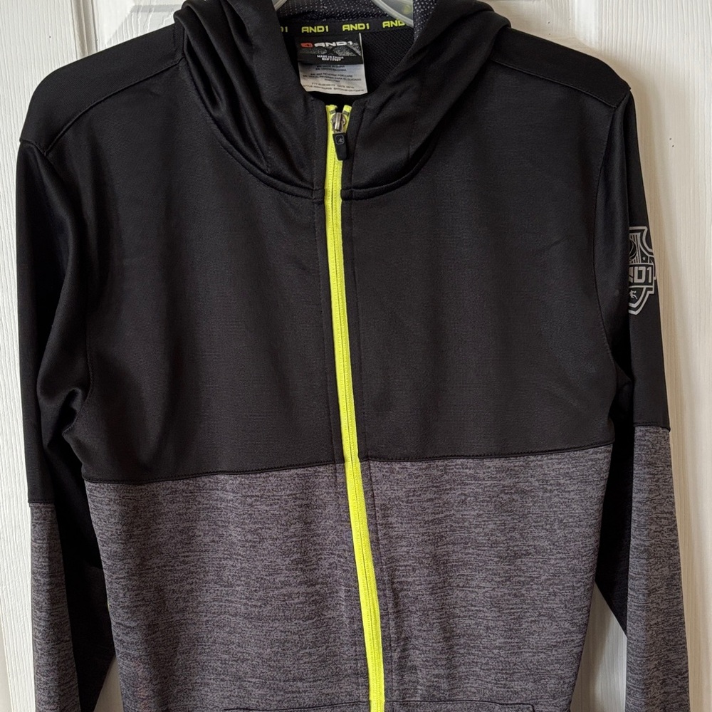 Jacket hoodie mens new size M polyester zipper pockets AND1